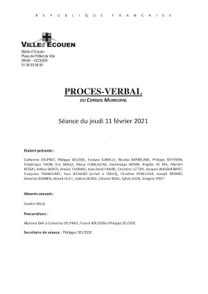 Procès-verbal du 11 fevrier 2021 2020 05 26 Procès verbal-1