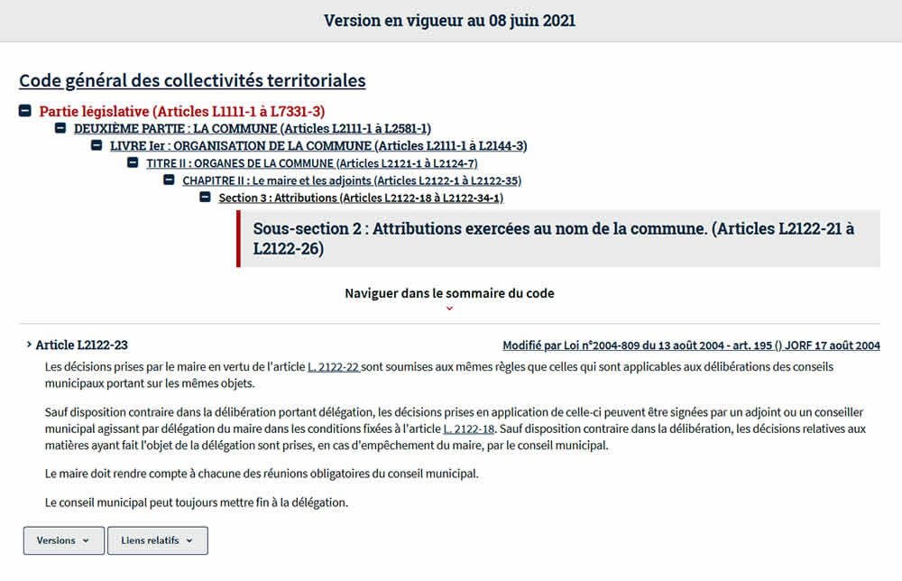 article L 2122-23