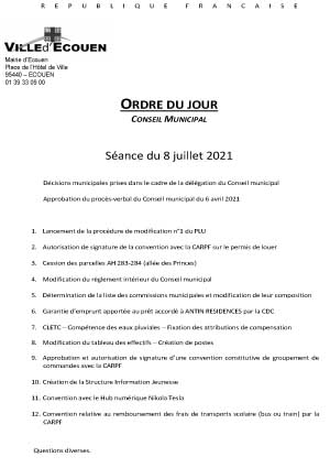 Ordre du jour 2020 07 07 ODJ