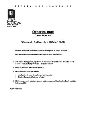 Ordre du jour