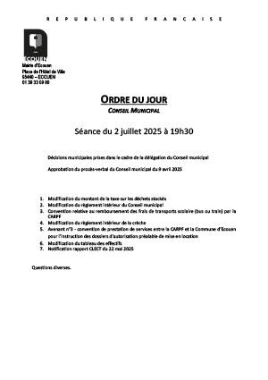 Ordre du jour